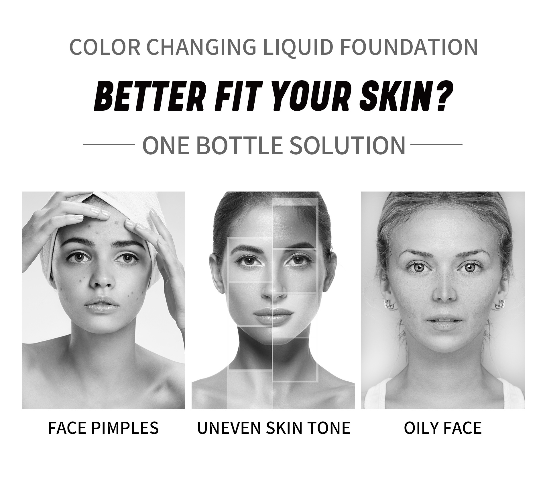 QIC Qini Color-changing Foundation for Natural Adhesion, brightening, setting, concealing and color-changing BB Cream - North American makeup undefined