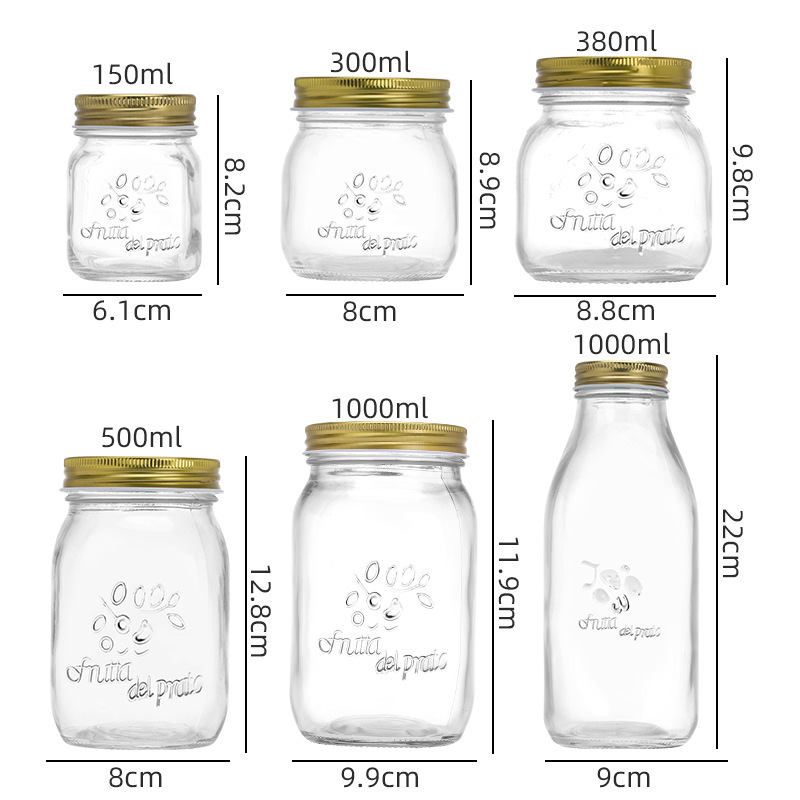 食品級耐高温黄桃ジャムレモンペースト蜂蜜瓶キムチ鉛フリーガラス彫刻貯蔵物密封缶|undefined
