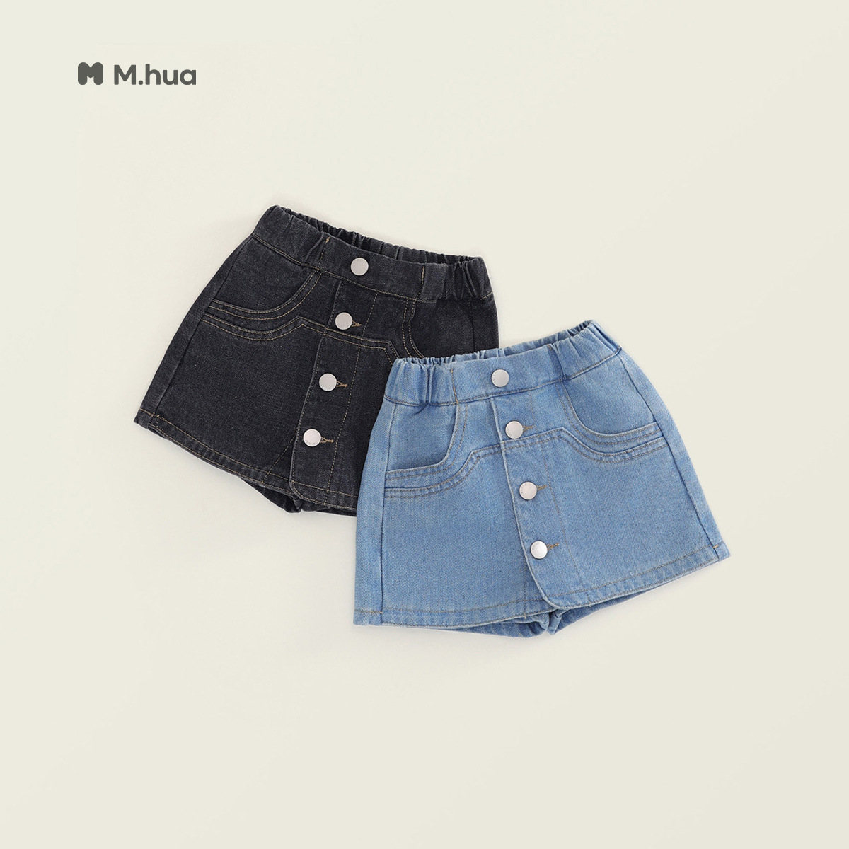 Jella Children's Denim Shorts Girls' 2025 Summer New Style for Toddlers and Juniors Korean Style Washed Cotton Skirt Pants Cross-border Wholesale