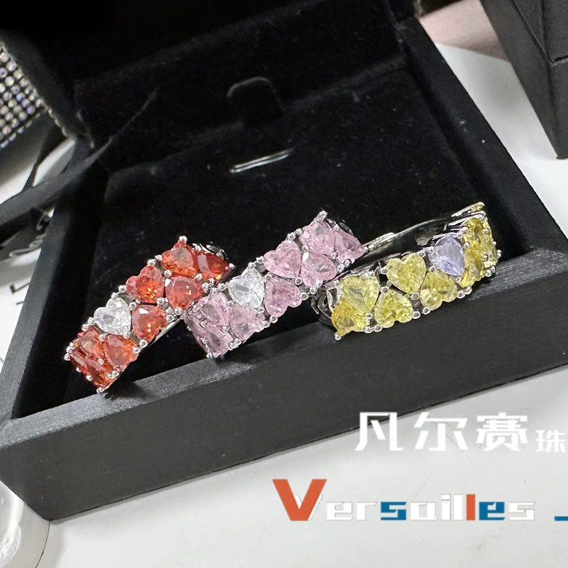 Retro ring heart shaped, high-quality style, 18 carat