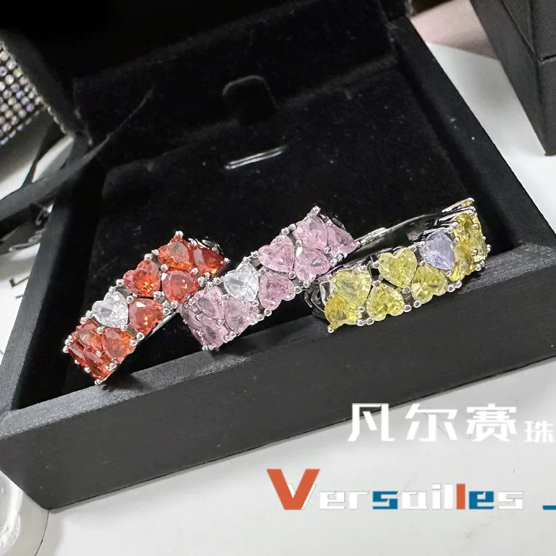Retro ring heart shaped, high-quality style, 18 carat