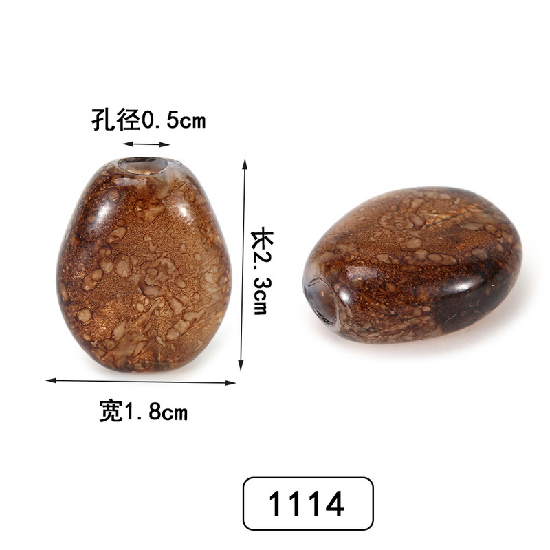 新款不规则切面多边形水墨双色半丸树脂配件diy手作头饰厂家批发|undefined