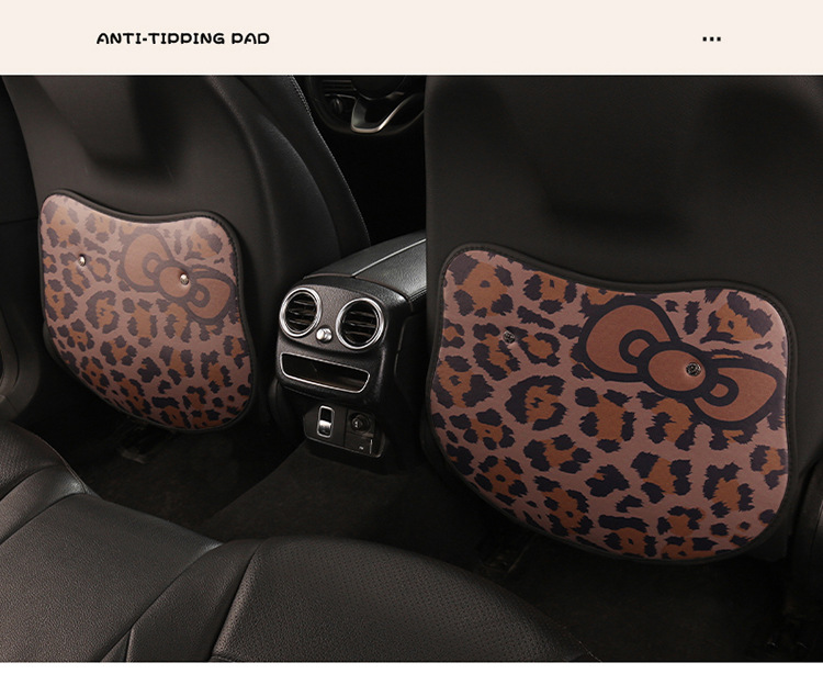 Car Anti-Kick Pad Kidsren's Seat Back Anti-Kick Pad Leopard Print Kt Cat Heart Bow Seat Back Anti-Fouling Anti-Rubbing Pad