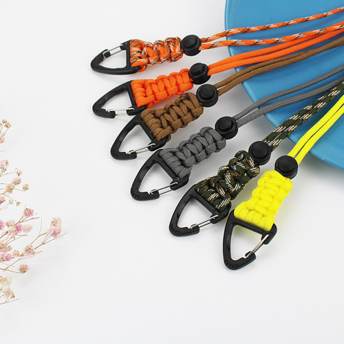 Cross-border new keychain strap anti-lost umbrella hook hook drop-proof knife lanyard camping outdoor mountain hook