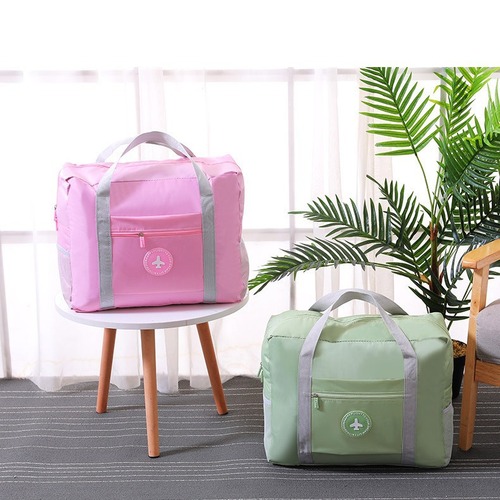 Double-layer round logo airplane bag, travel bag, portable, trolley suitcase, clothing organization, portable storage bag, wholesale