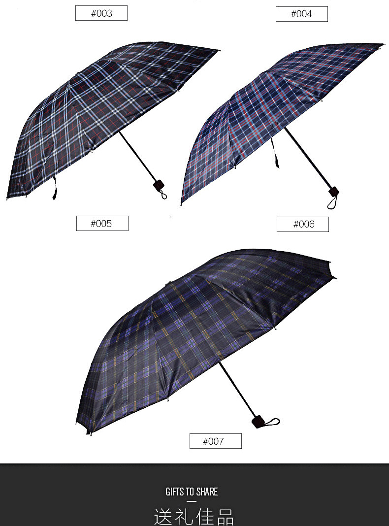 Gift advertisement: 30% off sun protection fiber golf checkered automatic opening long-handled umbrella, oversized curved handle umbrella pic 10