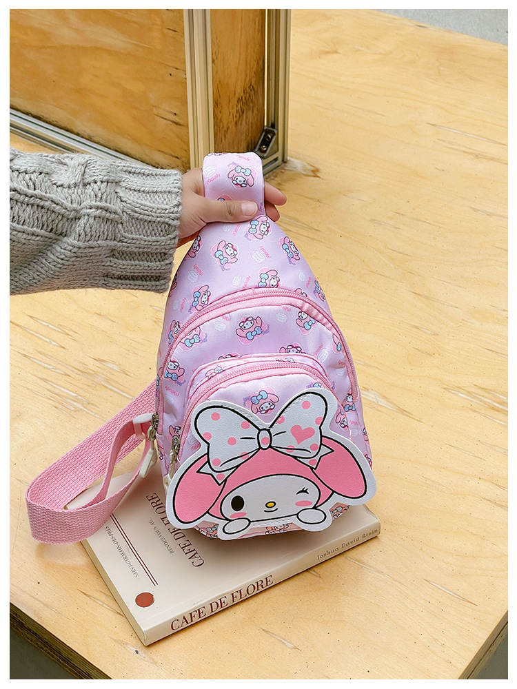 Wholesale new cross-border small-sized children's chest bags with double zippers and large capacity, cute single-shoulder bags for boys and girls in kindergartens undefined