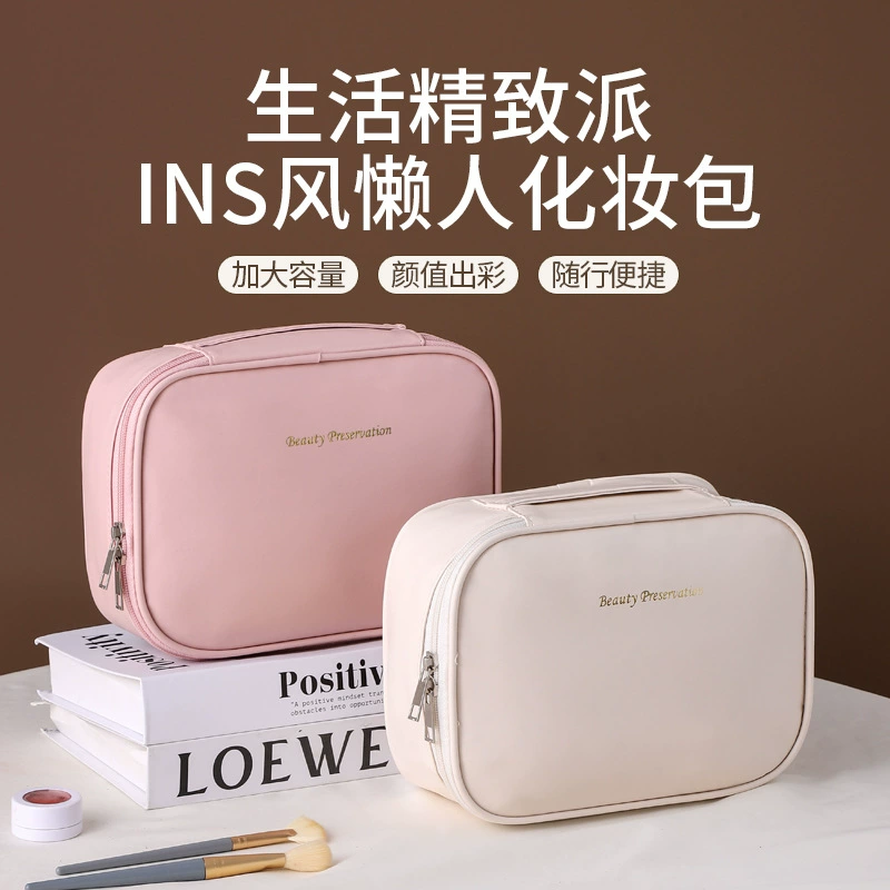Новый трансграничный продукт, разделенная косметичка, большая вместимость, высококачественная, многофункциональная косметика, кисть для макияжа, женская сумка для хранения.
