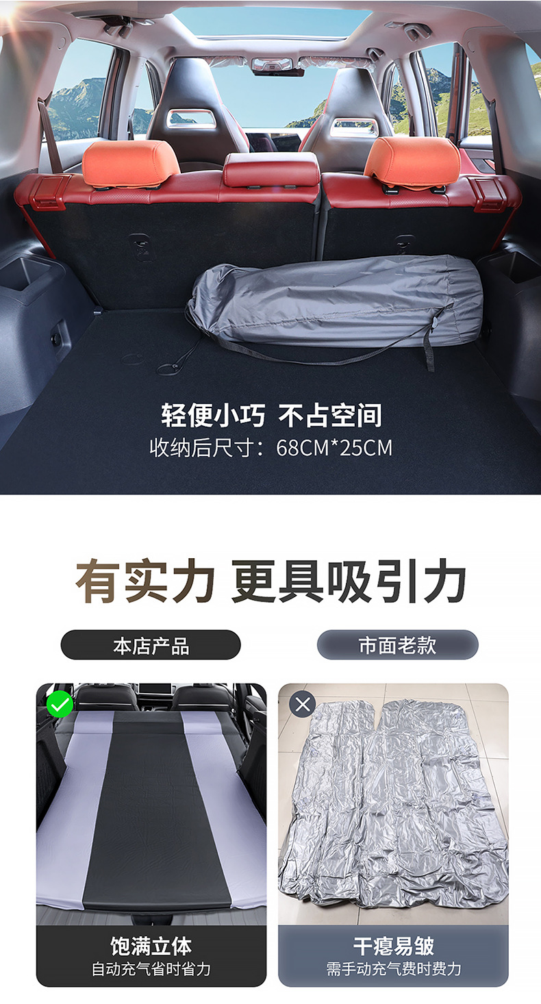 Changan Cs75Plus Special Travel Bed Car Inflatable Bed Sleeping Pad Cs55 Trunk Sleeping Travel Air Mattress