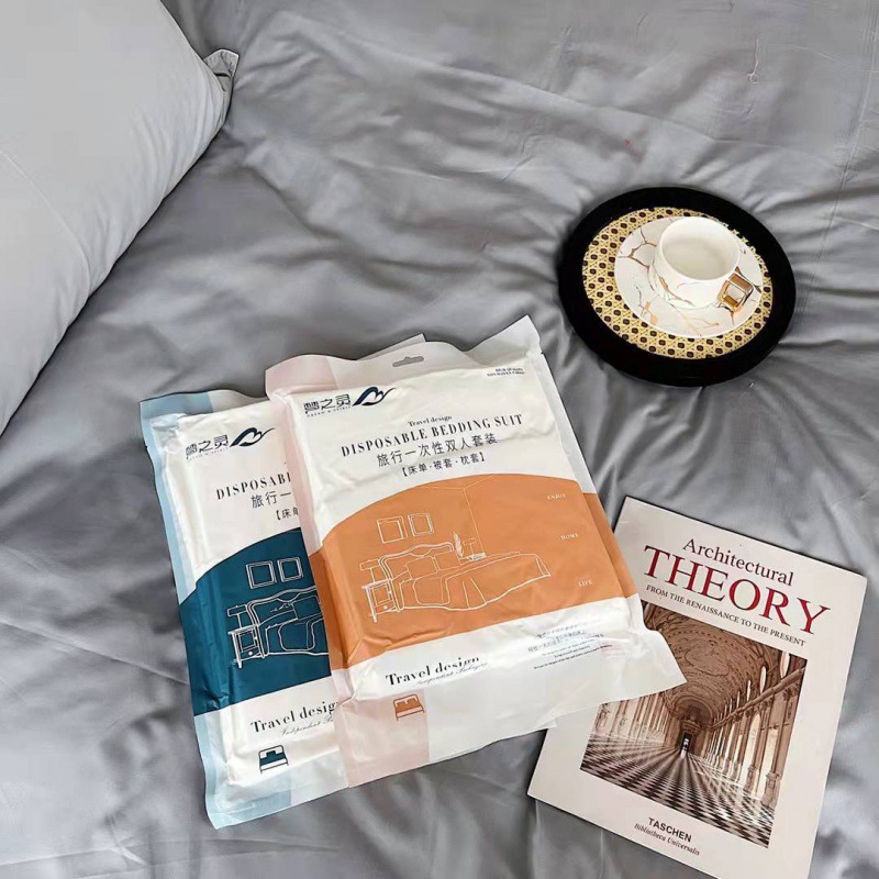 Factory Wholesale Portable Disposable Travel Bedding Set Queen Size 4 Piece Hotel Business Trip Travel