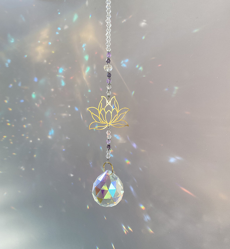 62g Weight Dreamcatcher Home Textiles & Decor Type 1 Piece Quantity Indoor Occasion Crystal Material Circle, Moon Pattern Romantic, Simple Style Style Romantic Simple Style Circle Moon Crystal Dreamcatcher Wall Art 3