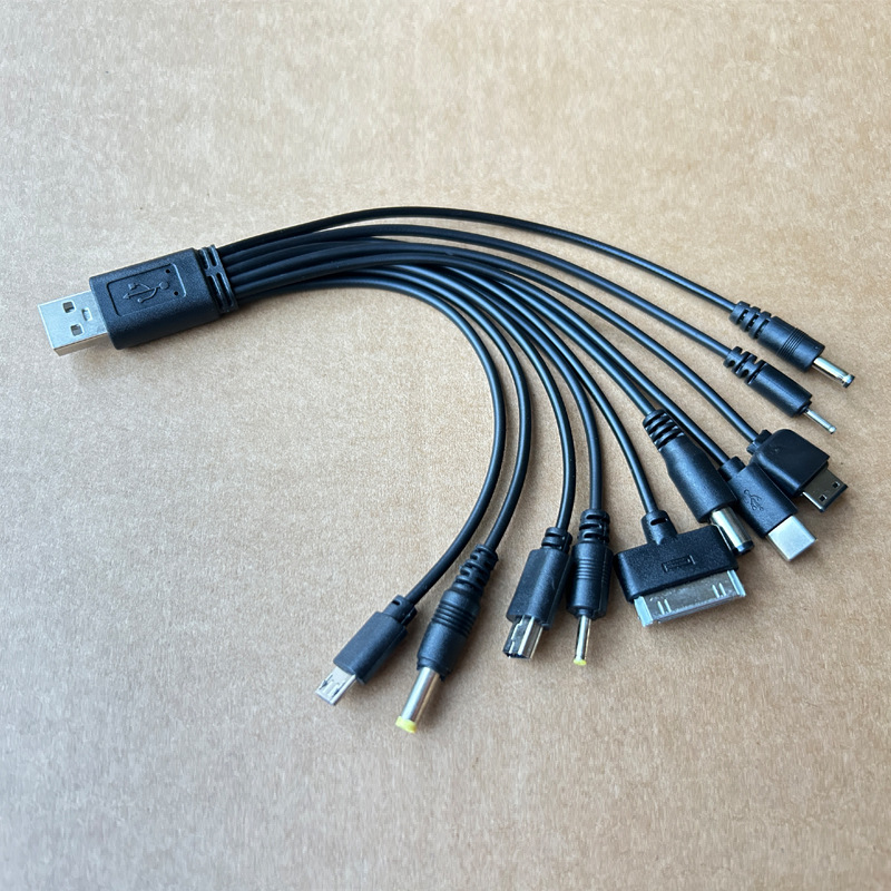 Bir ila on şarj kablosu sınır ötesi on'u bir arada veri kablosu güneş enerjili dış mekan çok fonksiyonlu acil durum X-ray evrensel USB kablosu