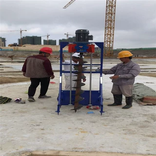 手摇升降支架式管桩芯掏土清孔机  栽电线杆打桩立杆机自动成孔
