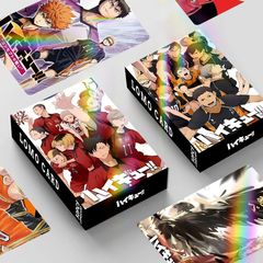 Laser flash card, volleyball boy double-sided 30 small cards, LOMO card, anime boxed collection photo card