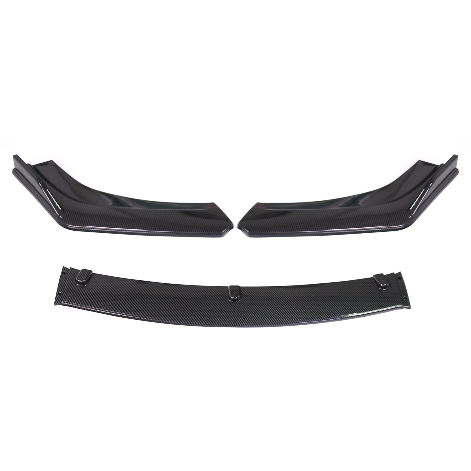 Universal Car Front Spoiler Three-Section Front Lip Front Chin Front Bumper Carbon Fiber Pattern Large and Small Surround Spoiler Modification
