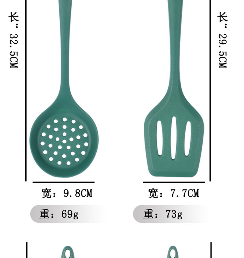 硅胶厨具五件套不粘锅专用锅铲捞篱汤勺漏硅胶铲套装厨房用具套装详情19