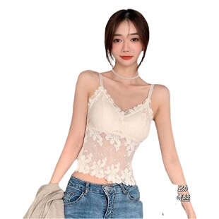 Summer New Lace Butterfly Beautiful Back Wrap Chest Sling Small Vest with Chest Pad Strapless Design Slim Fit Base Underwear