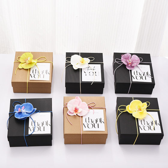Black high-grade kraft paper wedding gift box creative birthday gift box baking gift box