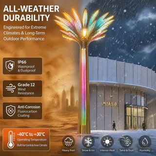 Modern Palm Tree Architectural Landscape Light Pole RGB DMX