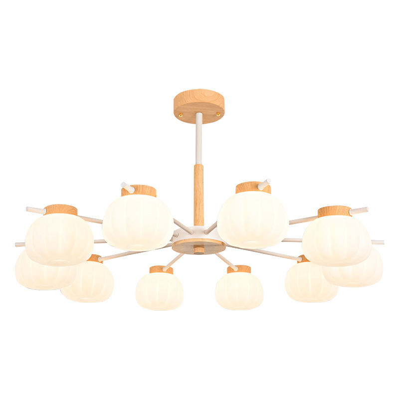 [Seleccionado] Lámpara de araña para sala de estar, iluminación de madera natural, luz principal moderna y minimalista para sala de estar, luz de estilo crema para comedor y dormitorio