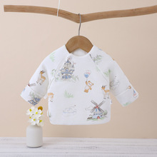 新生婴儿半背衣秋冬夹棉无骨纯棉和尚服 加厚保暖宝宝睡衣内衣服