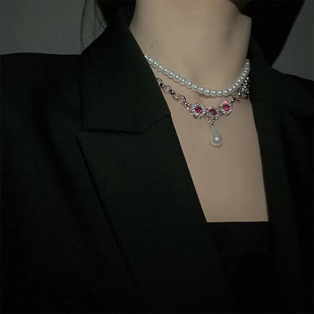 Collar De Perlas De Aleación De Doble Capa De Corea display picture 3