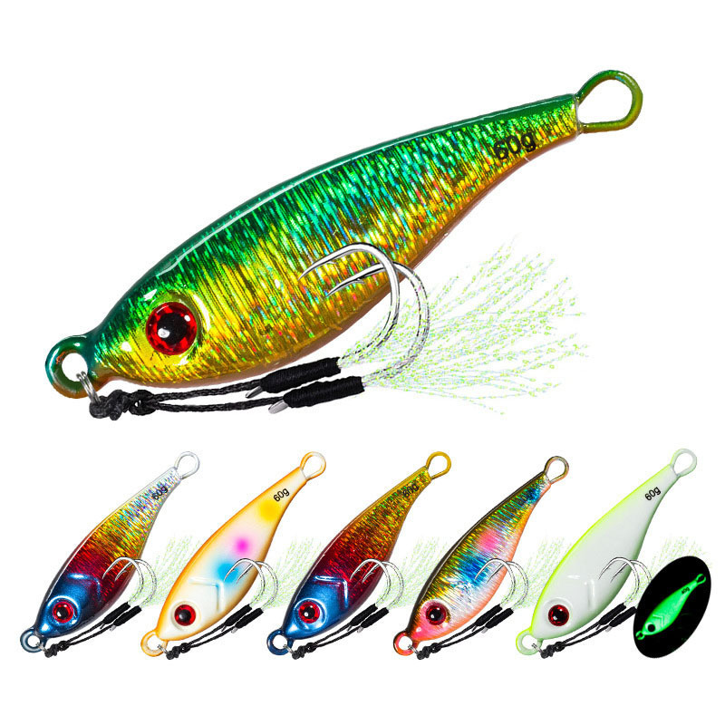 Long-Cast Slow-Worm Luminous Large-Head Lead Fish Double-Hook Shore Casting Sea Fishing Lure Bait Bass Casting Bait Cross-Border Long-Cast Slow-Worm Luminous Large-Head Lead Fish Double-Hook Shore Casting Sea Fishing Lure Bait Bass Casting Bait Cross-Border