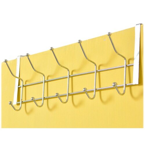 Iron Creative Seamless Door Back Clothes Hook Nail-free Hook Double Row Clothes Hanger 6 Hooks Door Rear Hanger Manufacturer Wholesale