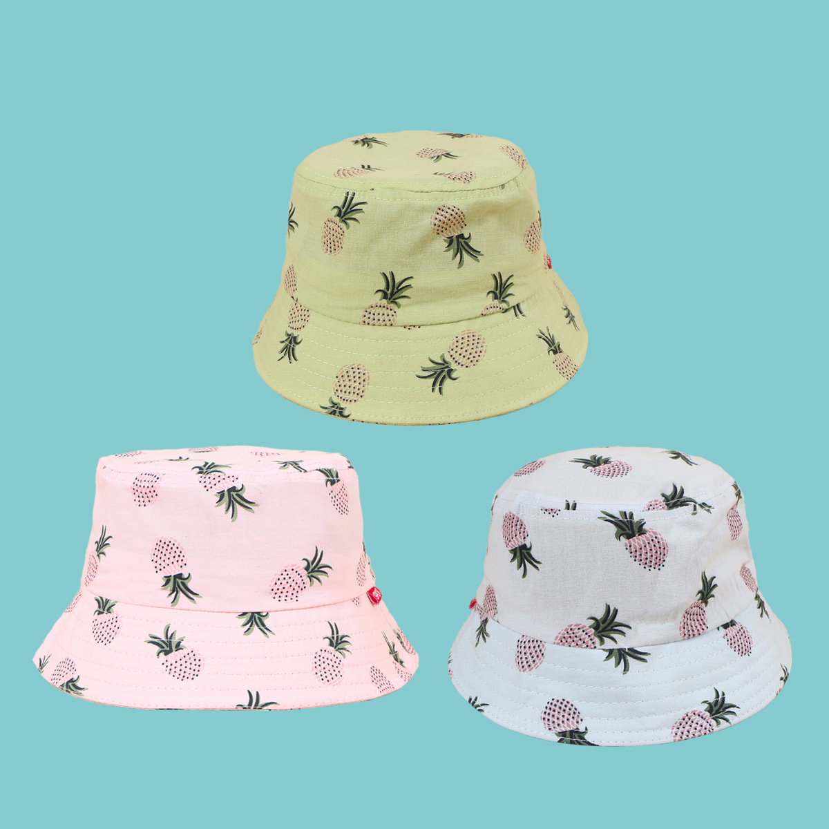 Fashion Pineapple Printing Children's Fisherman Hat display picture 13