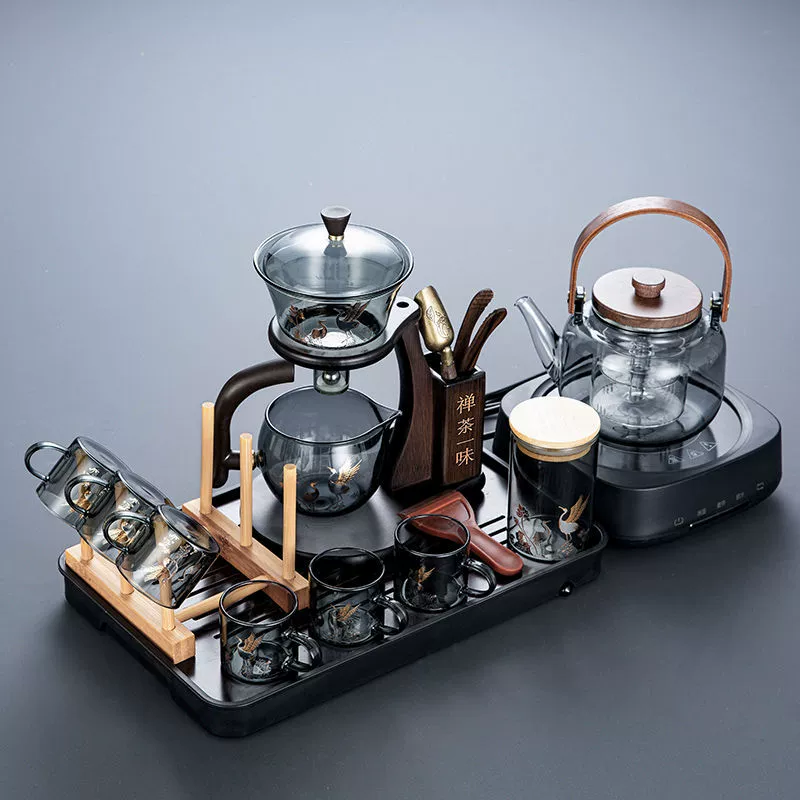 Automatic teapot, glass tea set, high-end tea cup, light luxury style
