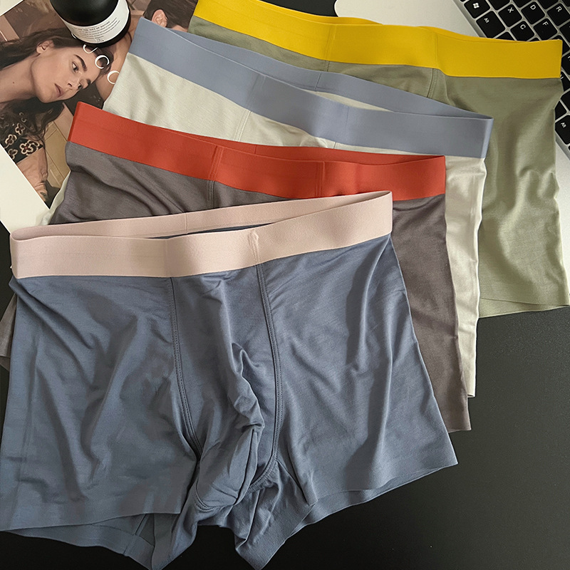 Ropa interior modal de los hombres sin costuras boxeadores de fábrica al por mayor boxeadores transpirables más tamaño verano Mediados de cintura