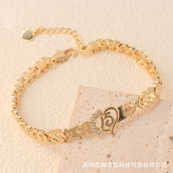 fashionable classic copper bracelet with zircon
