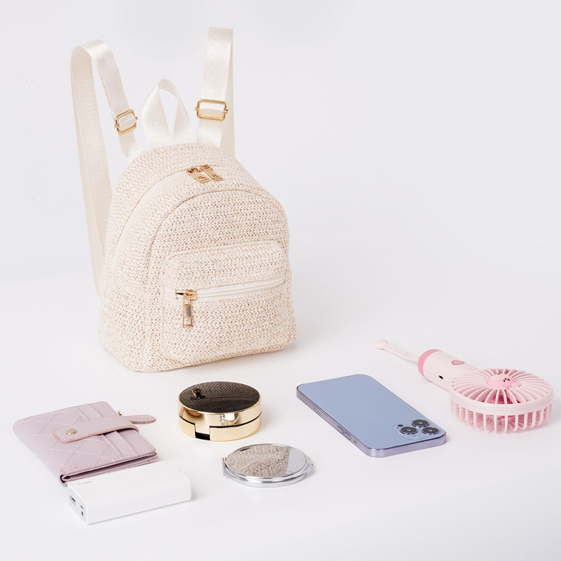 Mochila de mujer transfronteriza 2023 nuevo simple calle moda bolsa de paja moda tejida mochila de moda