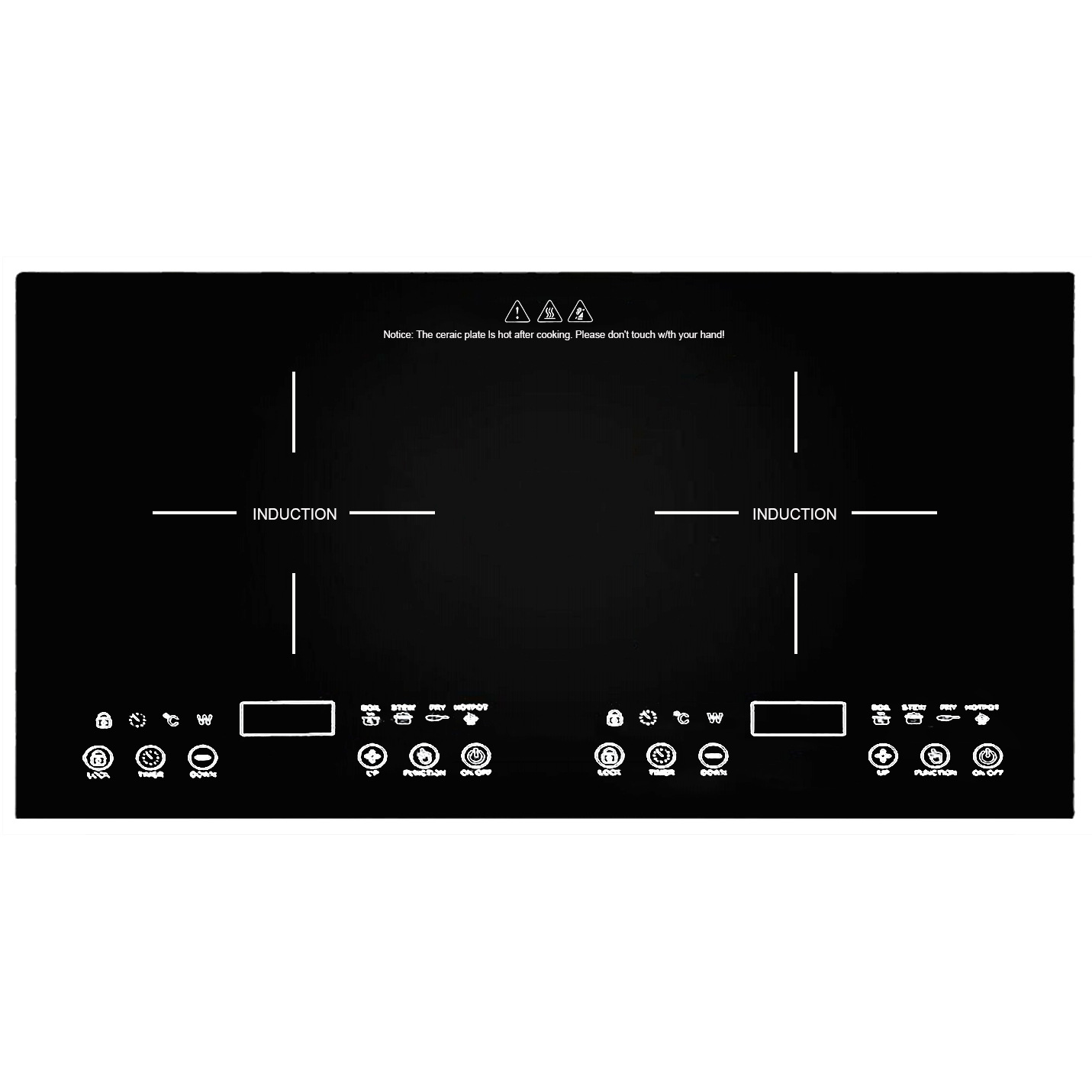 台嵌两用式智能双头炉灶4000W大功率可家用商用多功能双眼电磁炉