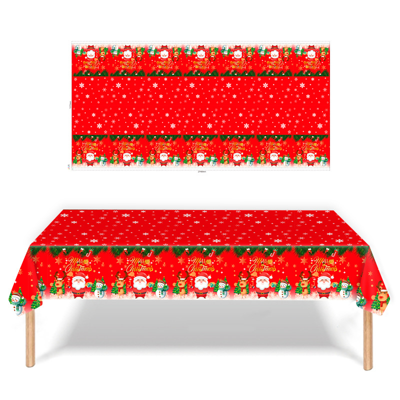 300g Weight Christmas Santa Claus PE Party Tablecloth