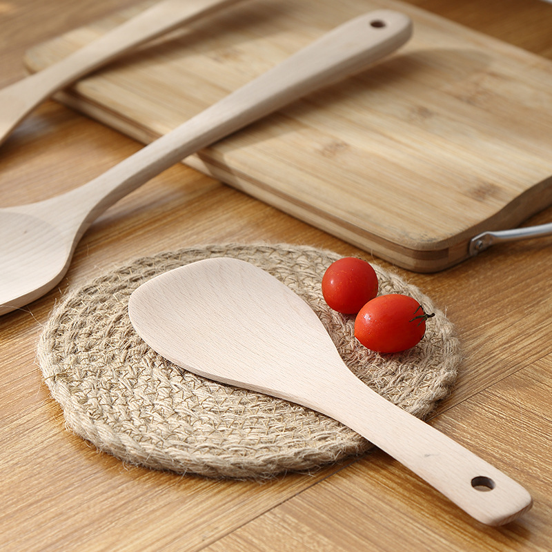 Kitchen cooking wood spatula wooden spatula non-stick pan special household wooden kitchen utensils high temperature resistant small wooden spatula fried