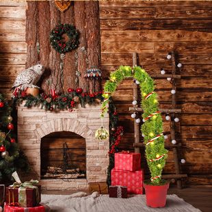 2025 Amazon Cross-Border Hot-Selling Christmas Artificial Crooked Neck Christmas Tree Christmas Atmosphere Decorative Ornaments