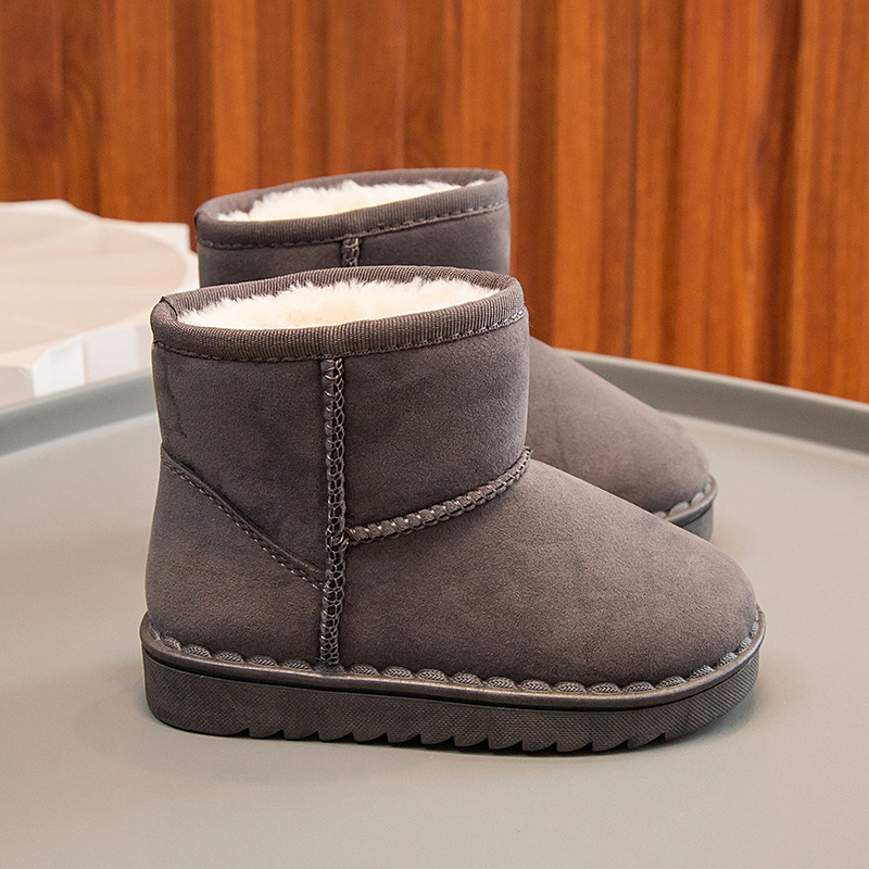 Bottes de neige pour enfants, garçons et filles, nouvel ensemble de bottes courtes, chaussures en daim et coton, isolation en peluche, hiver 2023_voghion.com