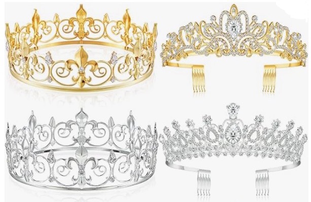 Corona clásica retro europea y americana, corona redonda grande, conjunto de tocado de aleación con diamantes de imitación, estilo palaciego.