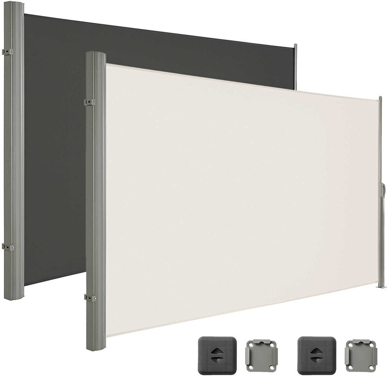 Aluminum Material Retractable Side Curtain Awning Garden Privacy Divider Folding Awning Wind Screen