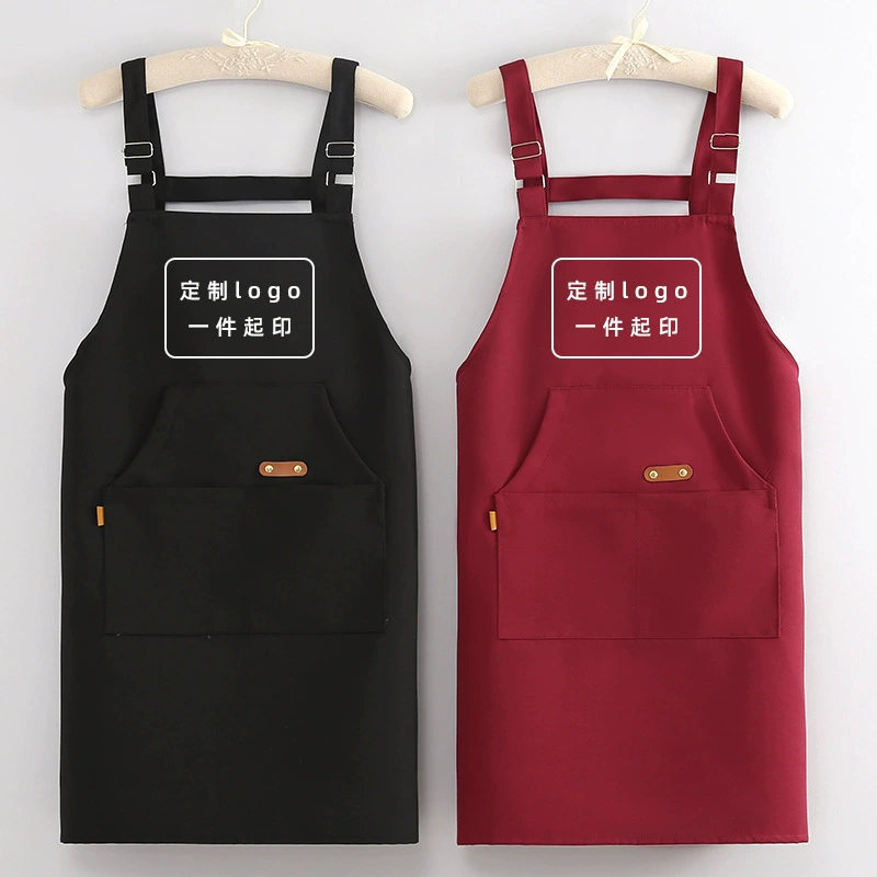 Фартук корейская версия домашнего противообрастания, воздухопроницаемость и грязь, печать на талии с логотипом, печать общественного питания, рабочая одежда мужской простой