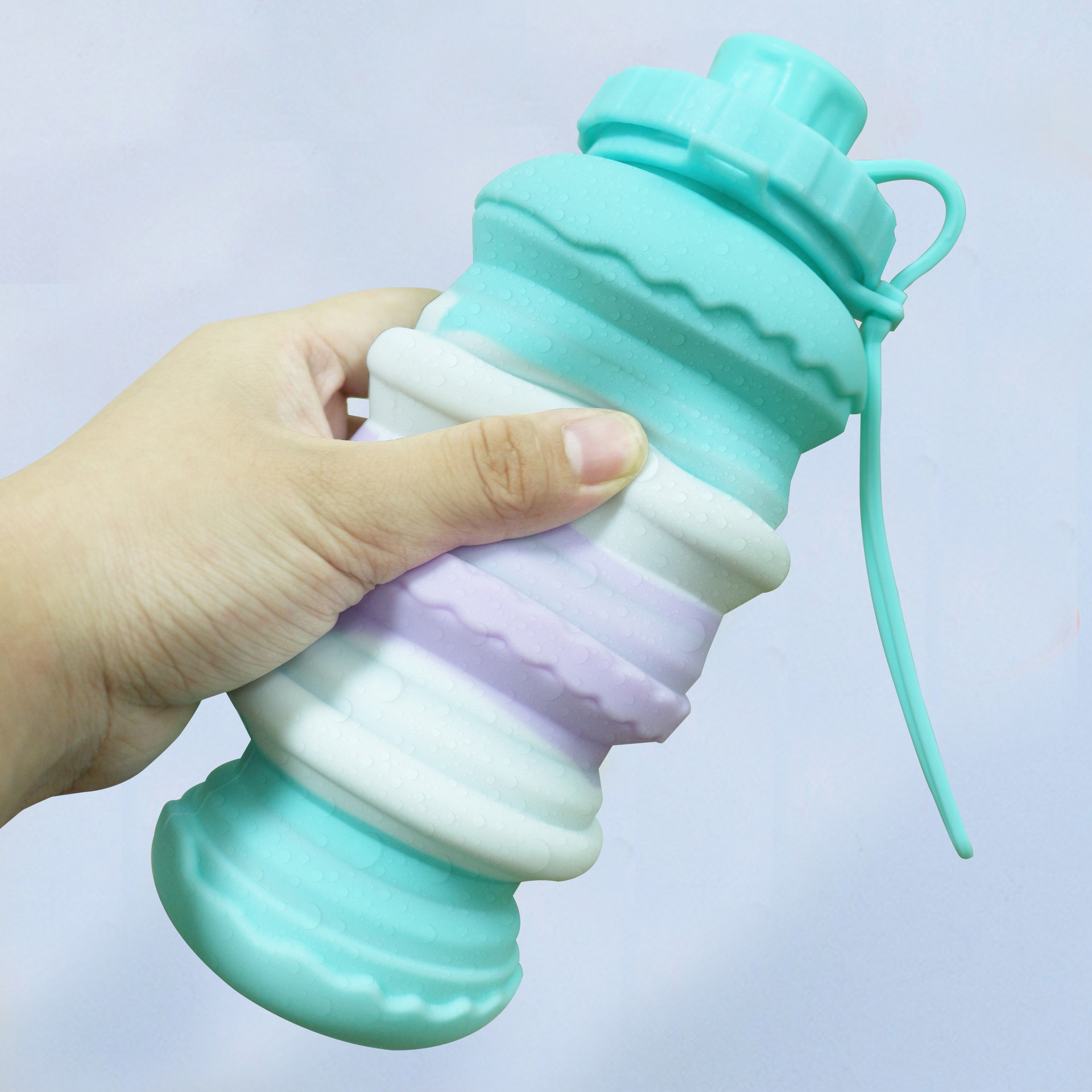 Taza de agua de silicona personalizada de gran capacidad portátil al aire libre hervidor deportivo retráctil taza de viaje al por mayor