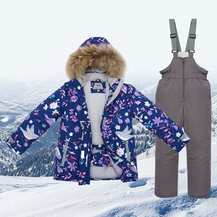 Cross-Border Kidsren's Ski Clothing, Outdoor Sports, 4-8 Year Old Kidsren's Ski Suit, Windproof, Waterproof and Warm Two-Piece Suit