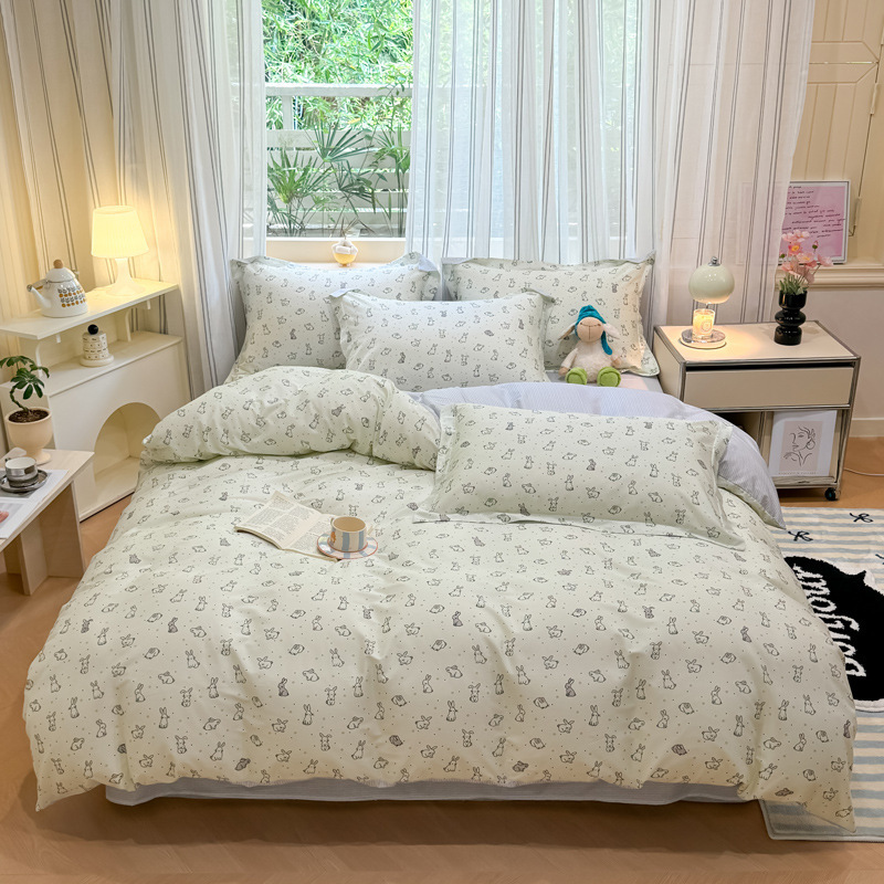 純綿100％ 純綿4点セット 掛け布団カバー 寝具セット 寮用ベッドシーツ 3点セット ベッドシーツ 寝具セット 四季通用|undefined