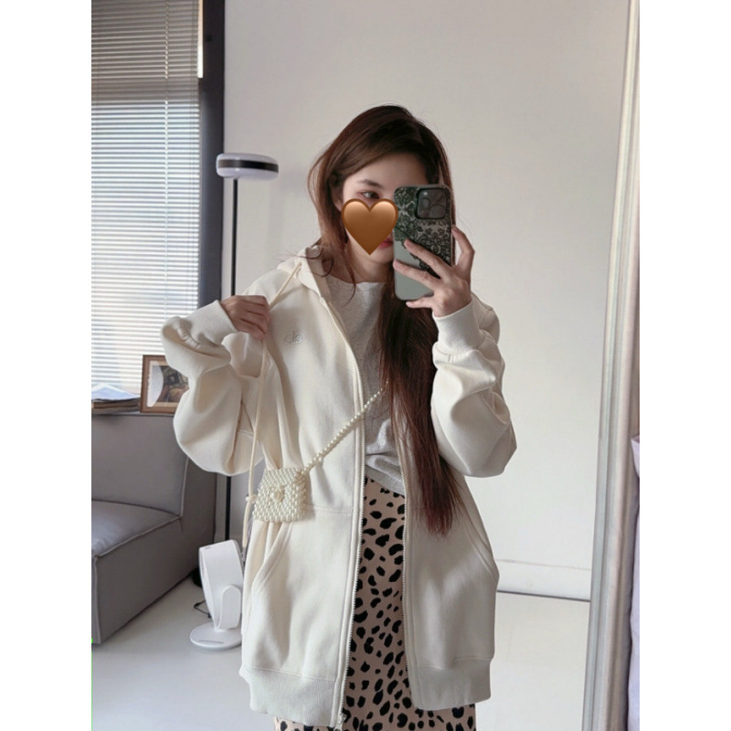 ALO宽松外套女2025新款春秋灰色连帽开衫卫衣休闲百搭运动瑜伽服