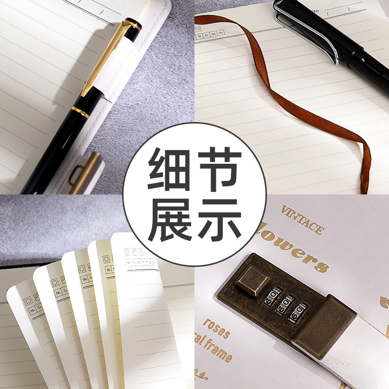 Cuenta de mano de celebridad de Internet con libro de contraseña de bloqueo a5 diario de pareja engrosado creativo cuaderno de cumpleaños de regalo de escuela primaria