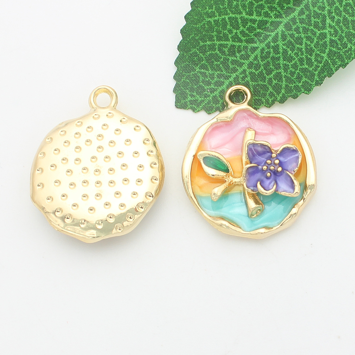 28g Weight Pendant Jewelry Making Type DIY Jewelry Accessories Classification 10 PCS/Package Quantity Alloy Material Flower Pattern Enamel Design Vintage Style, Simple Style Style 10 PCS/Package Alloy Flower Pendant 5