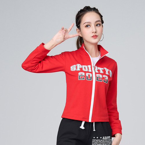 Spring and Autumn Square Dance Jacket New Ghost Step Dance Aerobics Sports Leisure Dance Suit Women Single Shot 301
