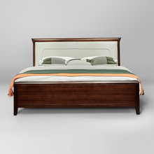 新中式黃檀木床時尚輕奢高端全實木床臥室家具1.8米雙人床大婚床