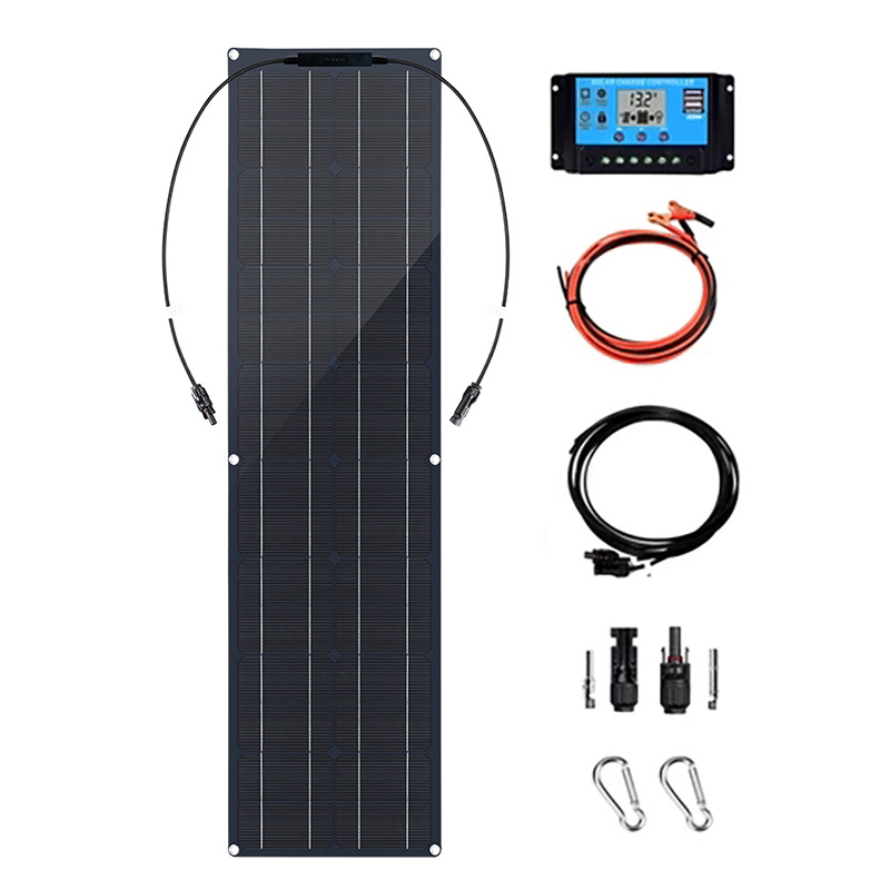 Panel solar transfronterizo 100W18V conjunto de controlador para baterías de automóviles, yates, RV camping
